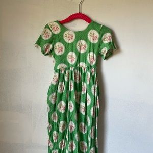 SweetHoney Leggy Short Sleeved Romper Preppy 3T Green Medallion